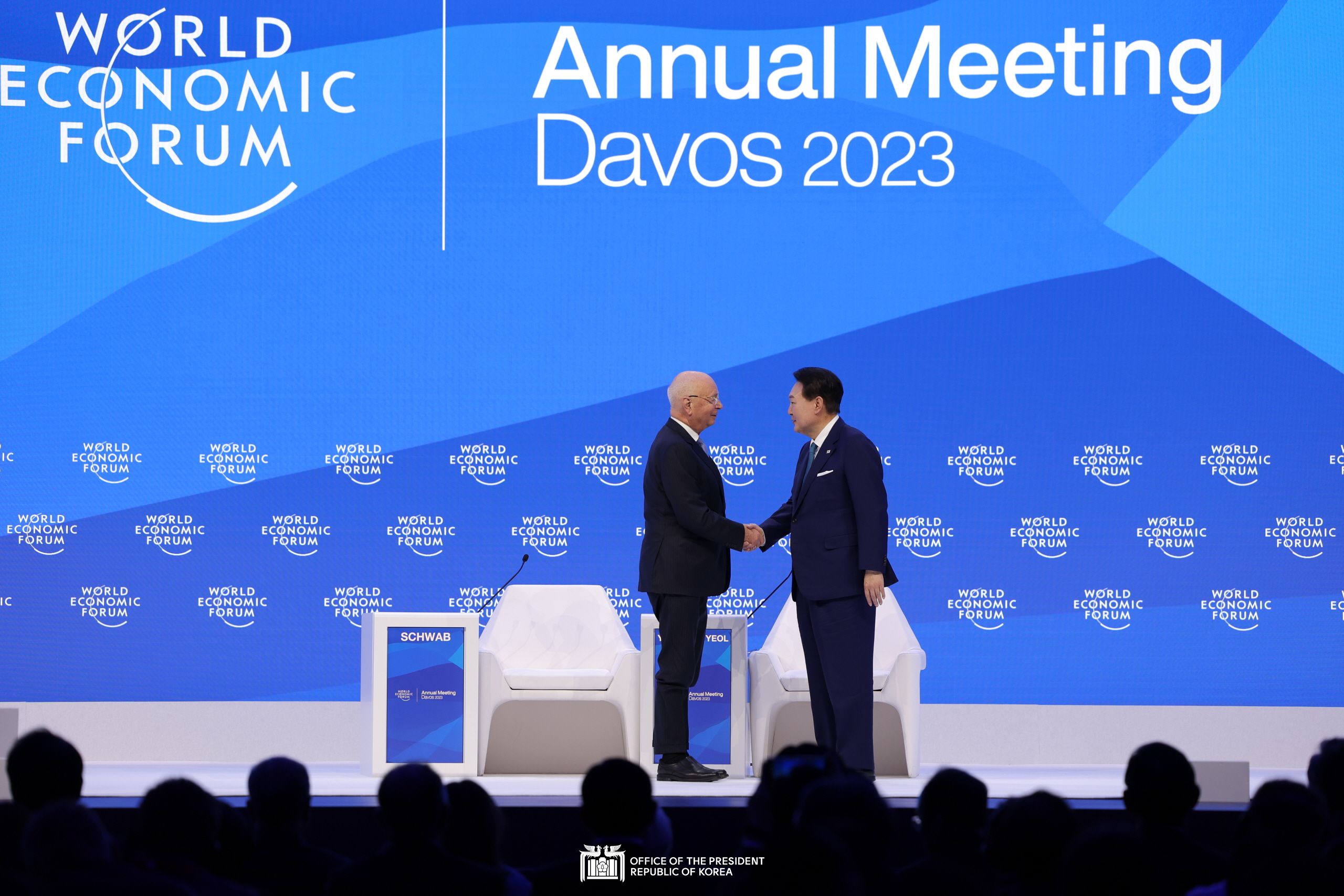 Giving special remarks at the annual World Economic Forum meeting in Davos, Switzerland slide 1