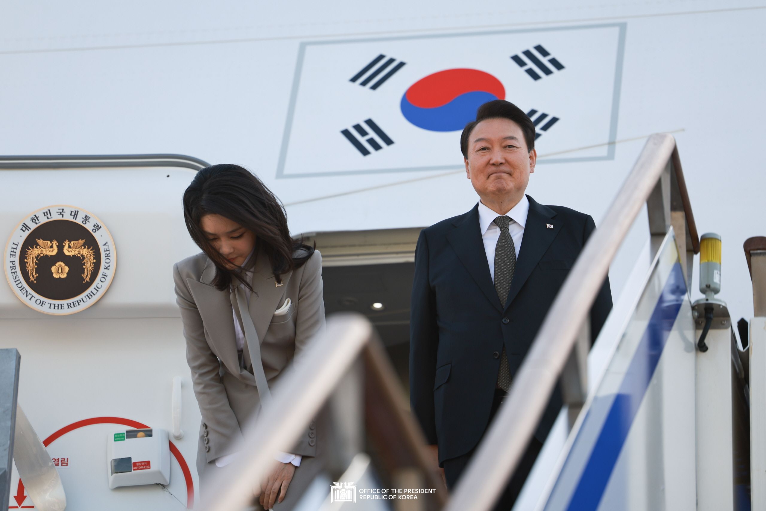 Departing from Seoul Air Base for a working-level visit to Japan slide 1