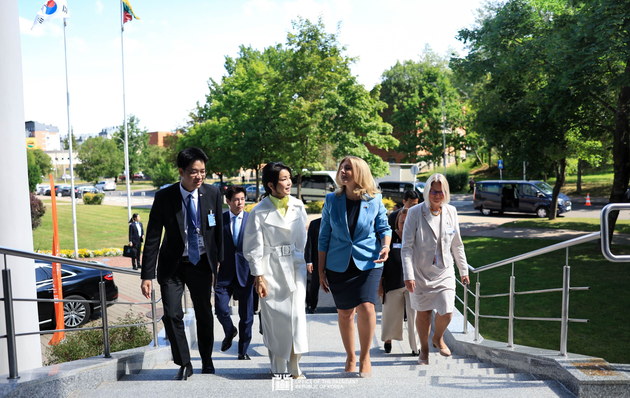 First Lady Kim Keon Hee visiting the King Sejong Institute in Vilnius, Lithuania slide 1