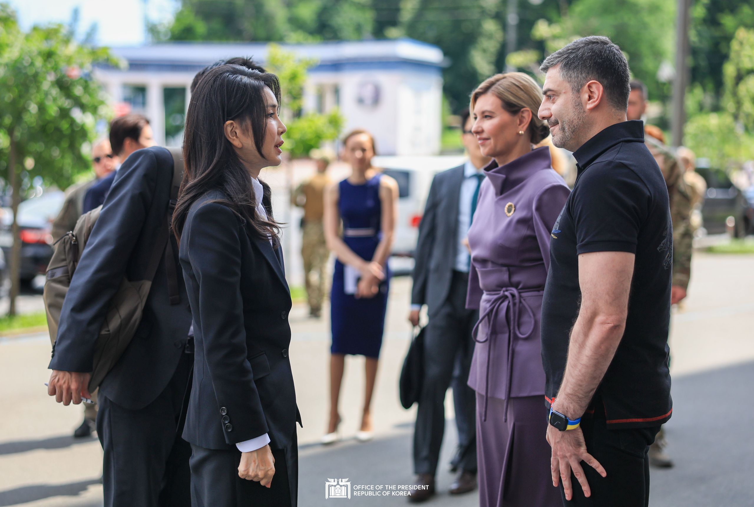 First Lady Kim Keon Hee visiting the Center for the Protection of Children's Rights slide 1