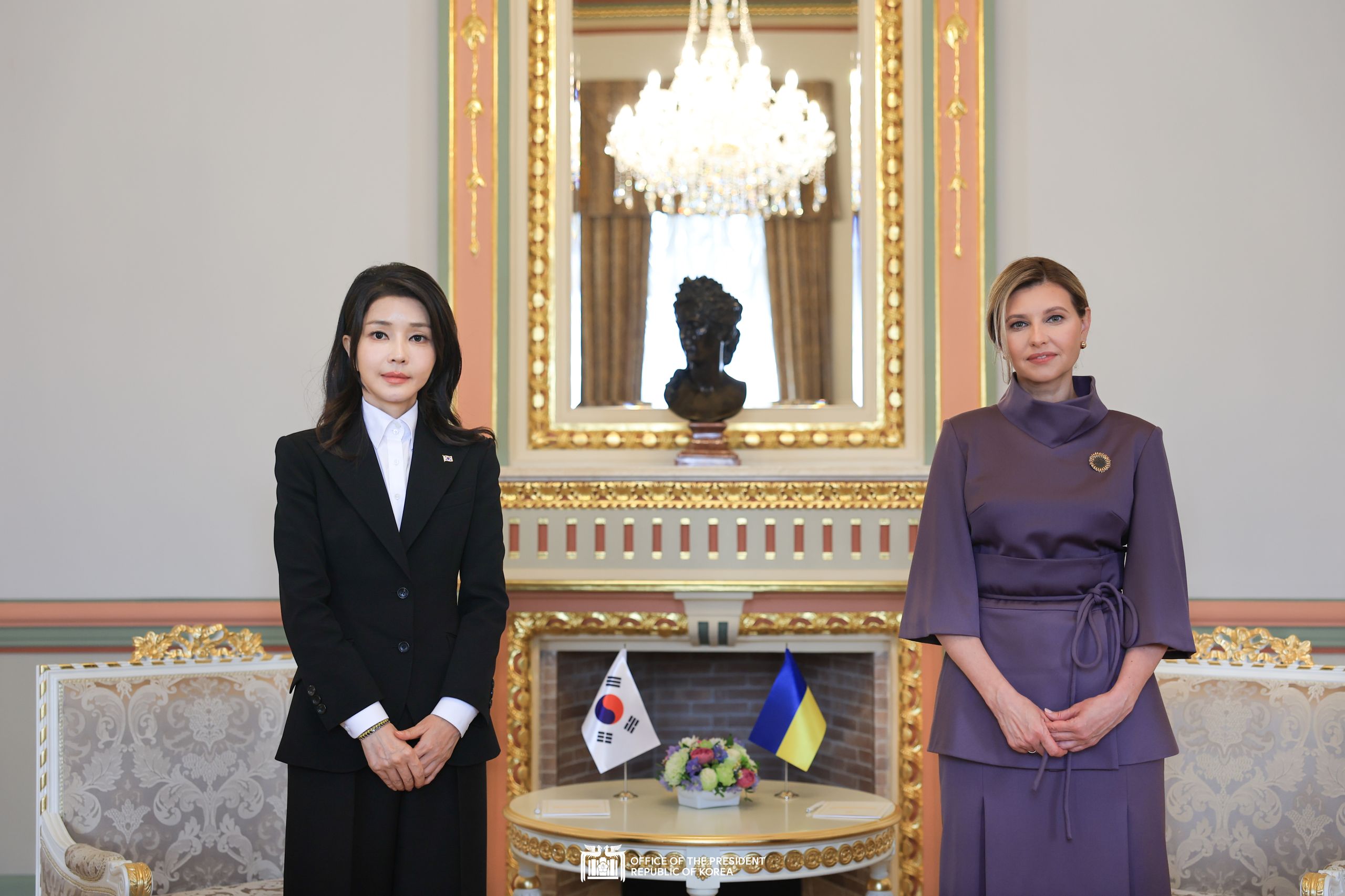 First Lady Kim Keon Hee meeting with First Lady Olena Zelenska of Ukraine slide 1