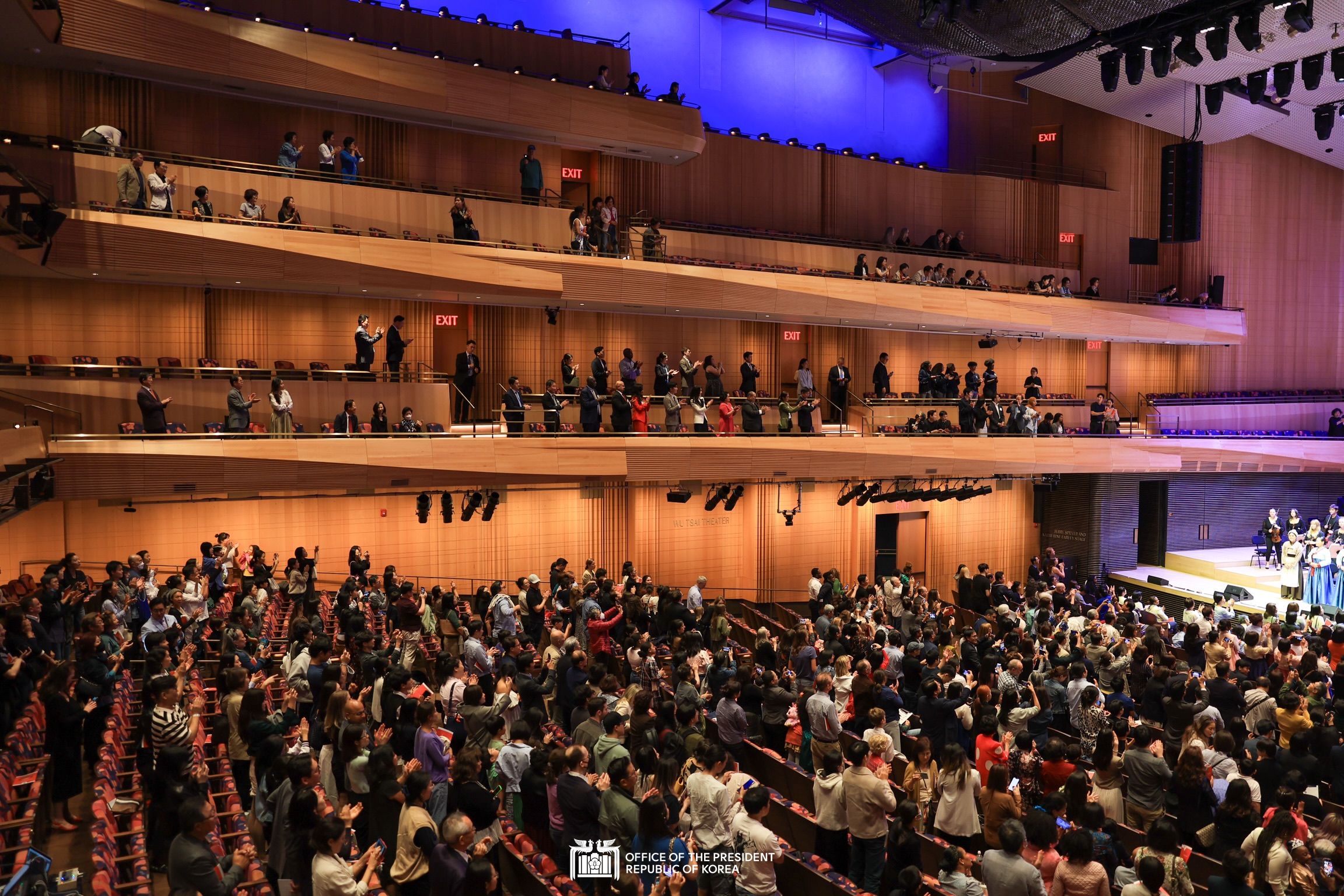 First Lady Kim Keon Hee watching the National Chorus of Korea’s choral epic “Hunminjeongeum” in New York slide 1