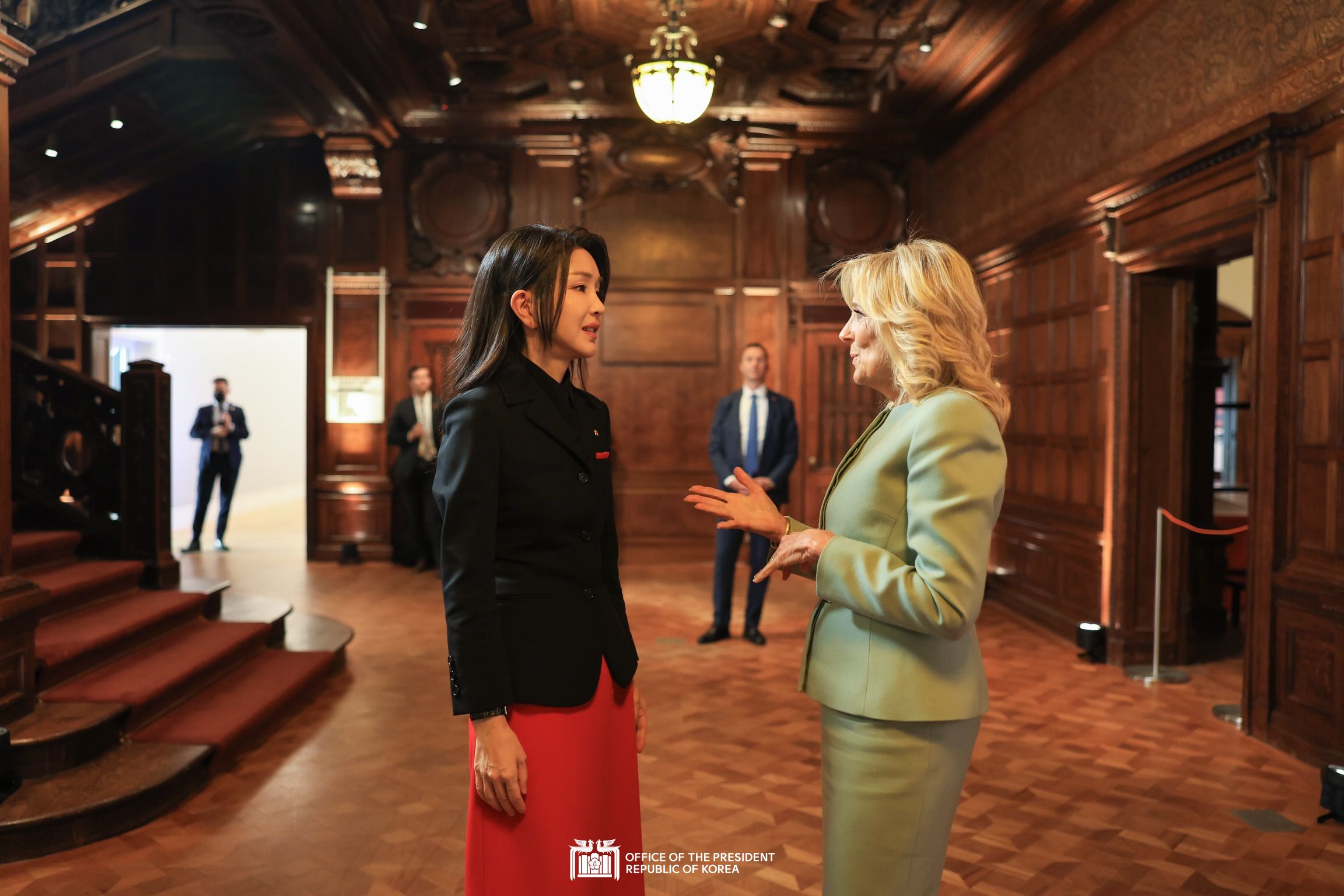 First Lady Kim Keon Hee attending a reception hosted by the U.S. First Lady in New York slide 1