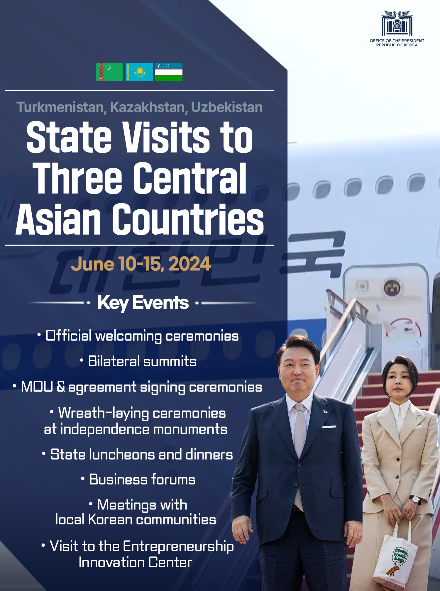 State Visits to Three Central Asian Countries