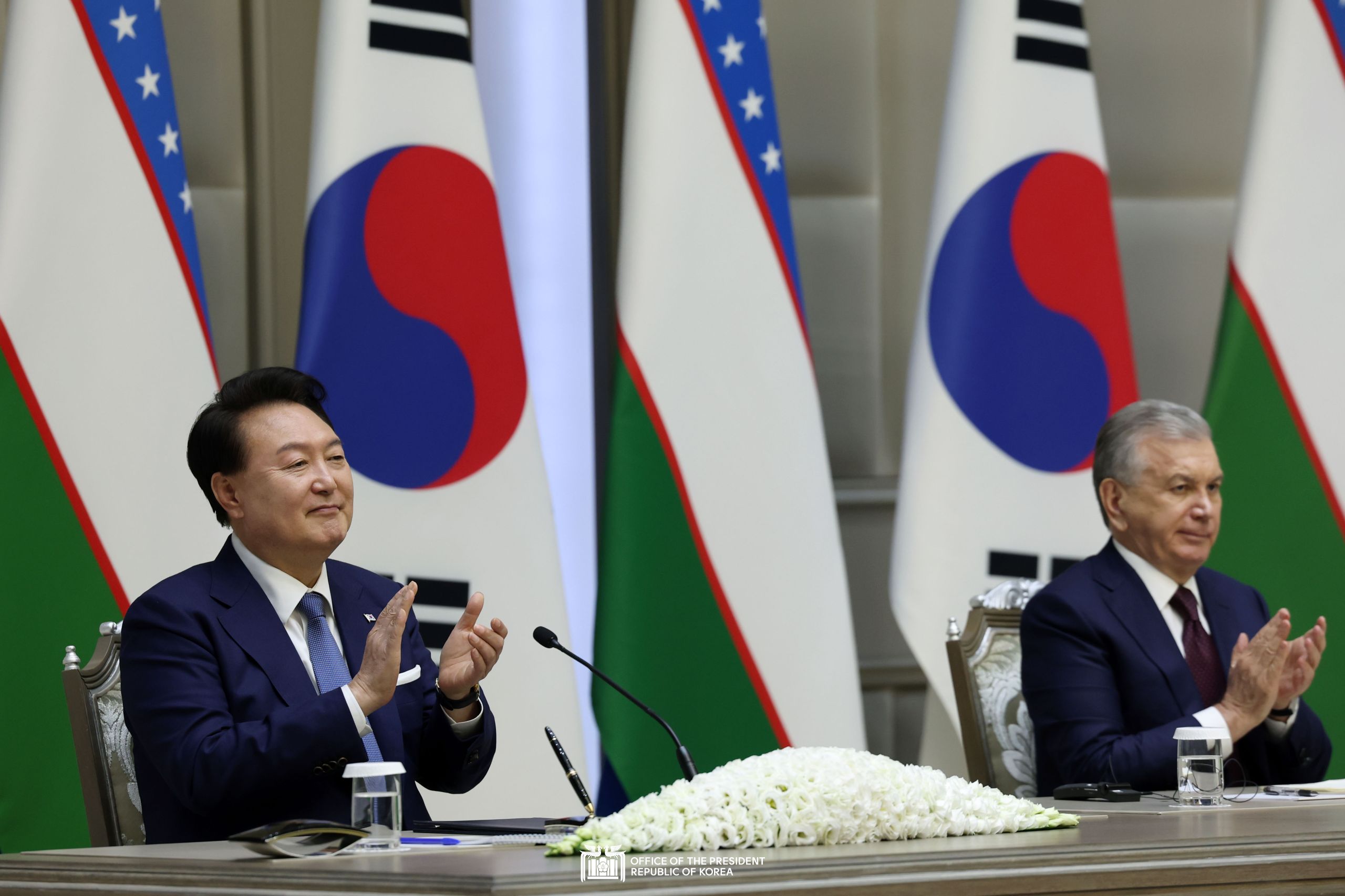 Korea-Uzbekistan MOU signing ceremony and joint press statement slide 1