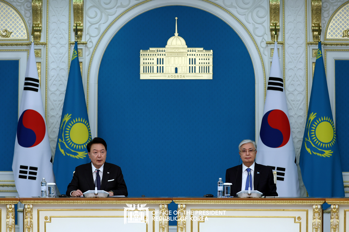 Remarks by President Yoon Suk Yeol at the Joint Press Statement Following the Korea-Kazakhstan Summit