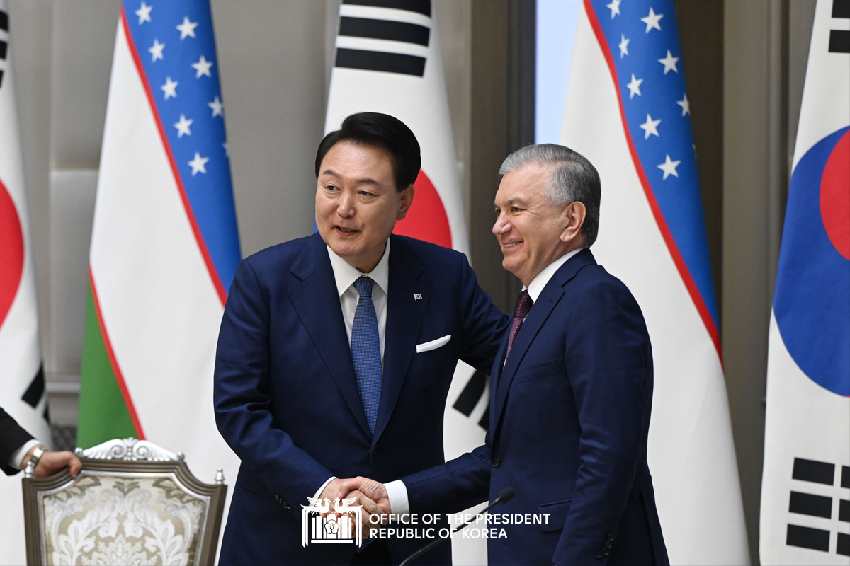 Remarks by President Yoon Suk Yeol at the Joint Press Statement Following the Korea-Uzbekistan Summit