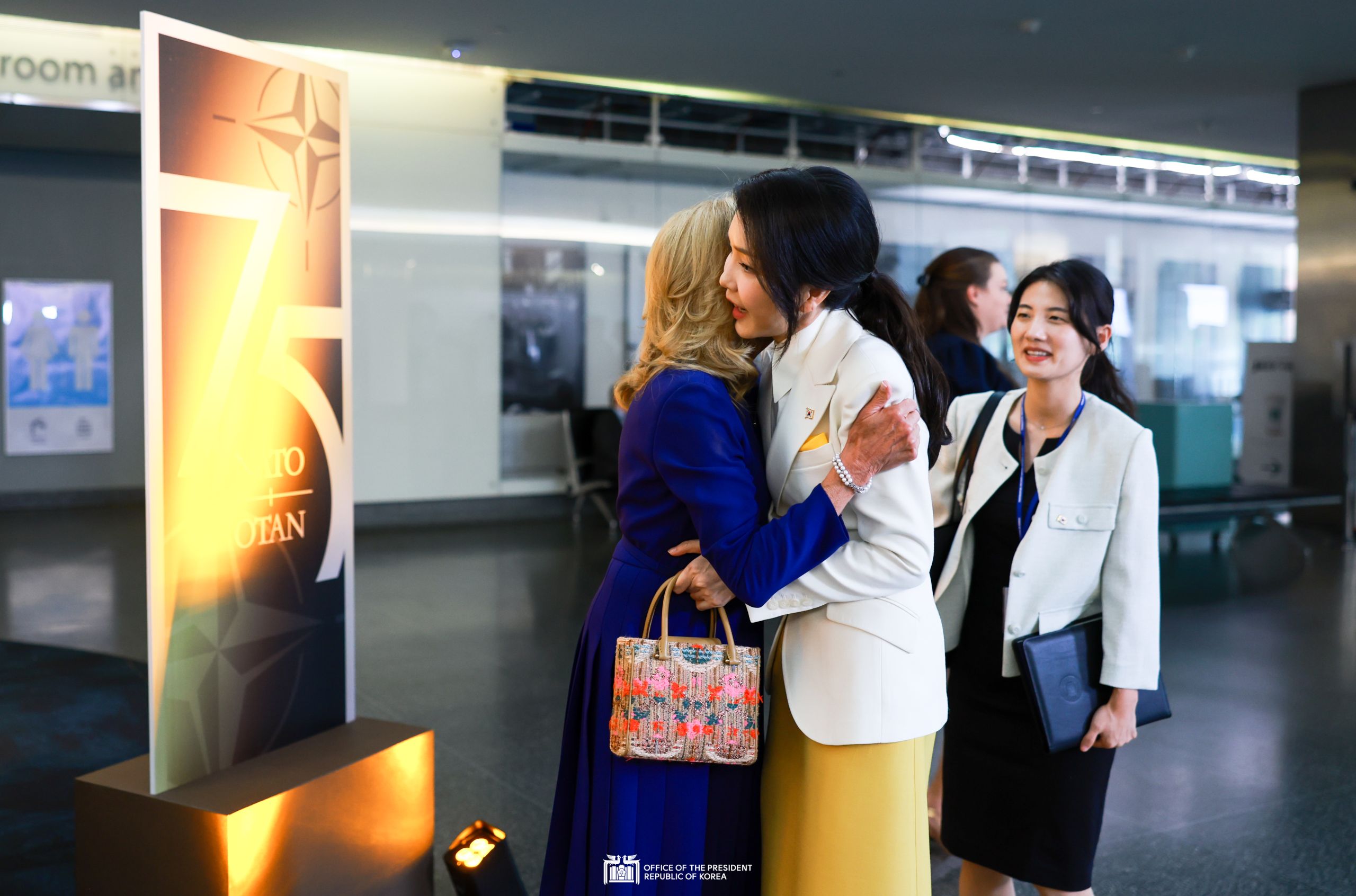 First Lady Kim Keon Hee attending an official program for the spouses of leaders participating in the NATO Summit slide 1