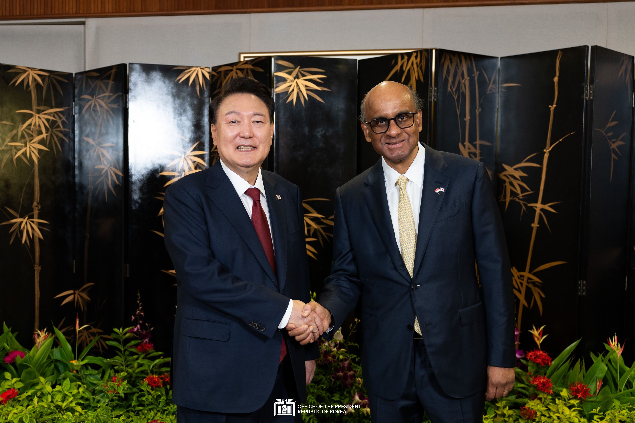 Meeting with President of Singapore Tharman Shanmugaratnam slide 1