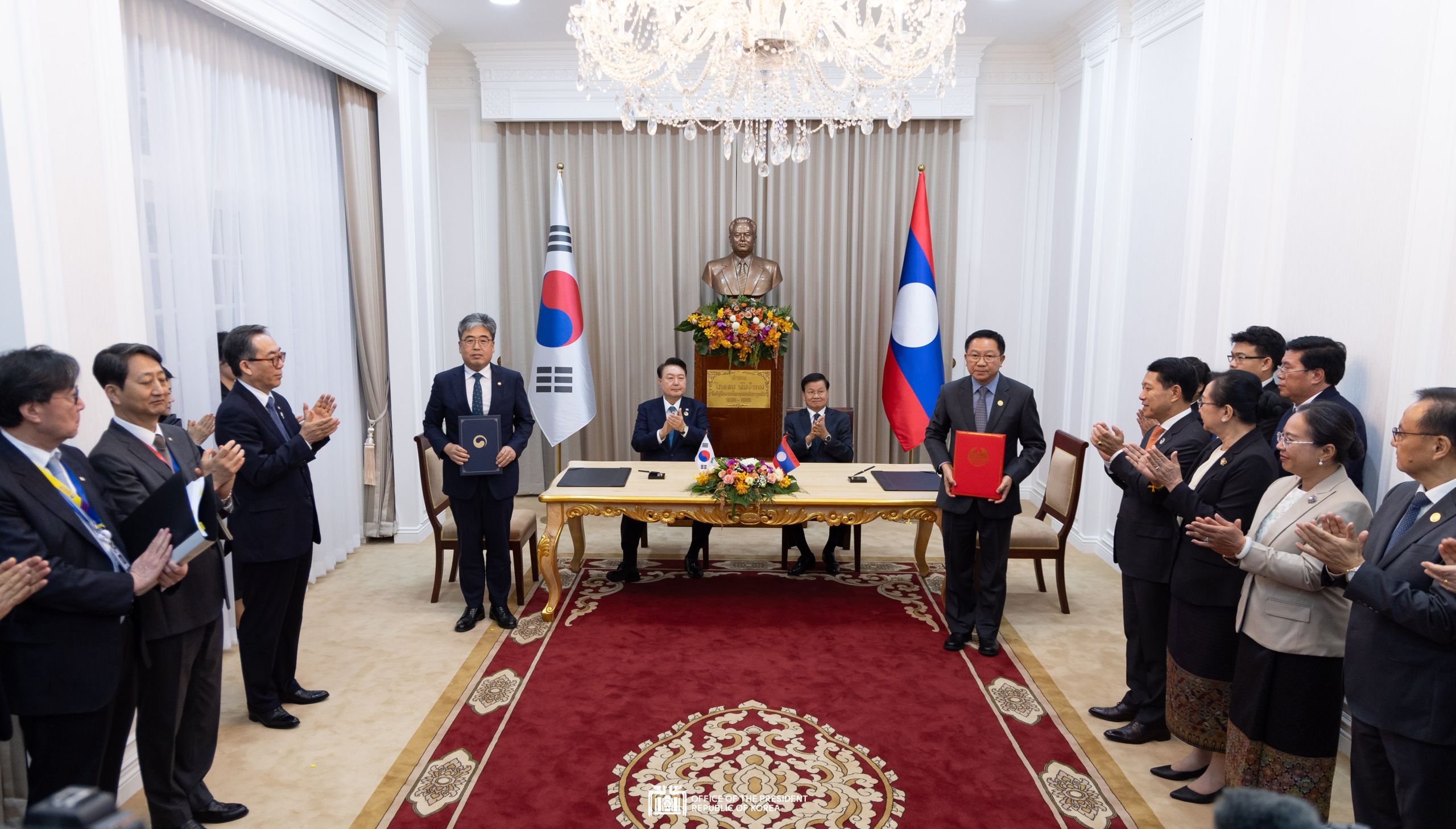 Korea-Laos agreement and MOU signing ceremony slide 1